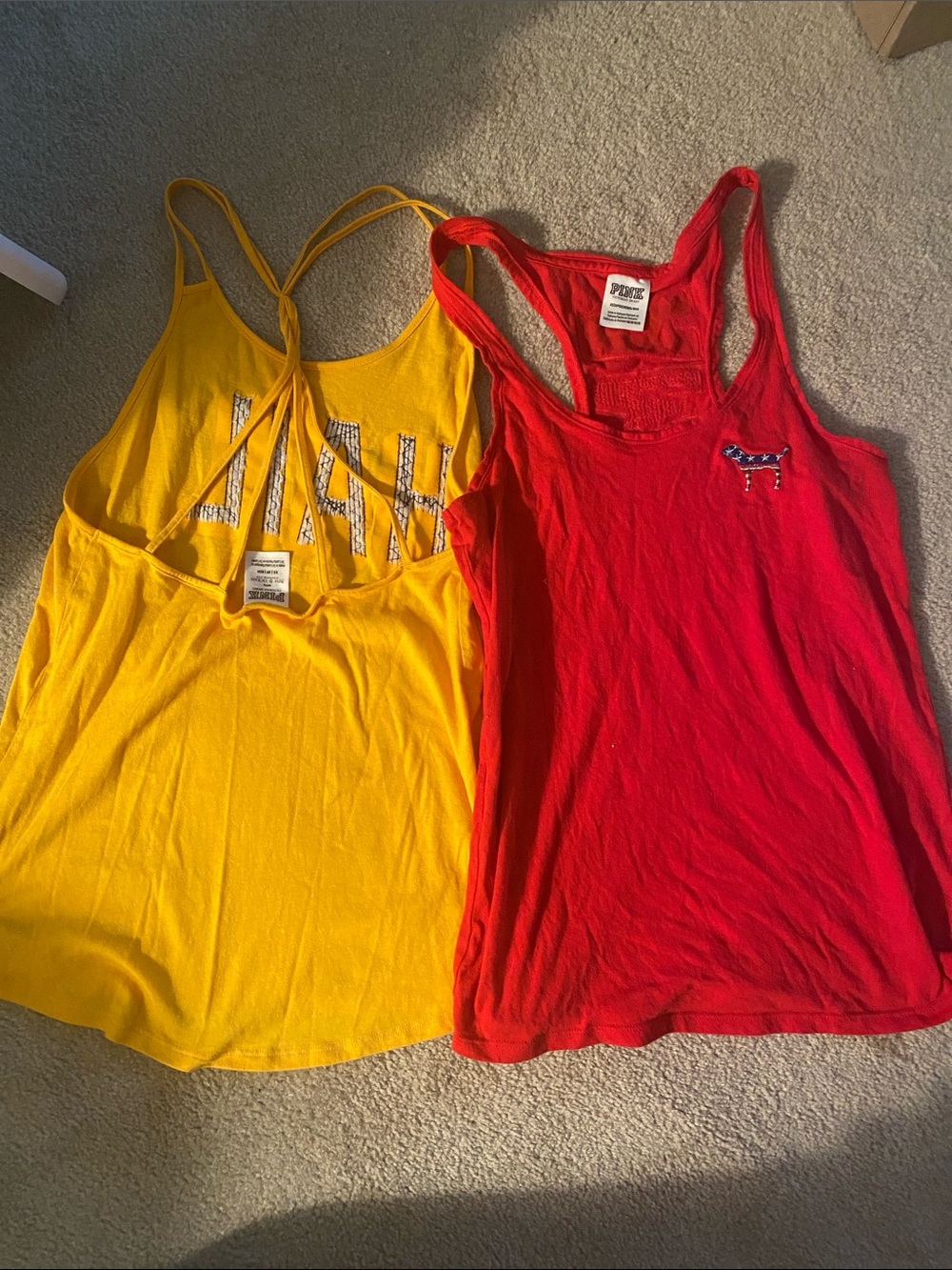 Victoria secret pink XS 2 bundle tank tops u of m and America! - Picture 4 of 7